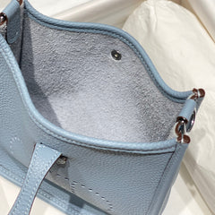 MINI NEO 18 EVELYNE BAG IN NEPAL BLUE GRAINED CALFSKIN