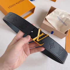 LV 25S BELT 40 MM IN BLACK CALFSKIN 593216