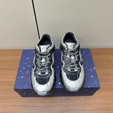 GG Ripple Leather Sneakers Black Silver