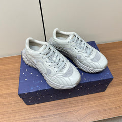 GG Ripple Leather Sneakers White Pearl