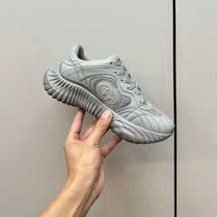 GG Ripple Leather Sneakers White Pearl