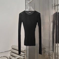 MIUMIU LONG-SLEEVE KNIT TOP STYLE 515