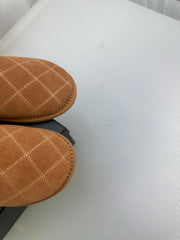 CC Brown Suede Gold Chain Mules