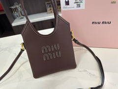 IVY MINI TOTE BAG 20 IN BROWN CALFSKIN