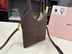 IVY MINI TOTE BAG 20 IN BROWN CALFSKIN