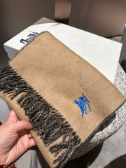 REVERSIBLE SCARF 180 CM IN BROWN MIX BLACK CASHMERE 407412