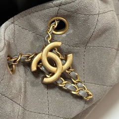 CC 25 HANDBAG 30 IN NATURAL GREY SUEDE GOLD HARDWARE