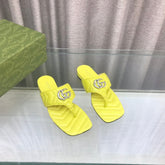 GG marmont logo - embellished mattelasse leather sandal in yellow