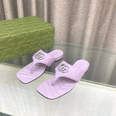 GG marmont logo - embellished mattelasse leather sandal in purple