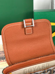 GRAND BLEU 16 IN BLACK GOYARDINE CANVAS AND TAN LAMBSKIN