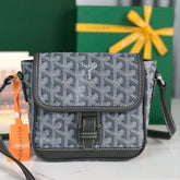 GRAND BLEU 16 IN GRAY GOYARDINE CANVAS AND LAMBSKIN