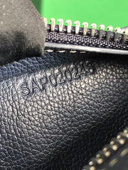 HIRONDELLE BAG 25 IN NAVY BLUE LAMBSKIN AND GOYARDINE CANVAS