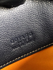 HIRONDELLE BAG 25 IN NAVY BLUE LAMBSKIN AND GOYARDINE CANVAS