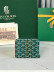 MATIGNON MINI WALLET 11 IN GREEN GOYARDINE CANVAS AND CALFSKIN