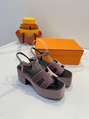 JAM 30 SANDAL IN ROSY BROWN VELVET