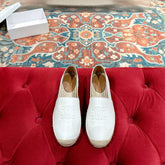 ESPADRILLES WHITE SHINY CALFSKIN EMBOSSED LOGO
