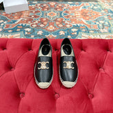 ESPADRILLES BLACK LAMBSKIN GOLD TRIOMPHE