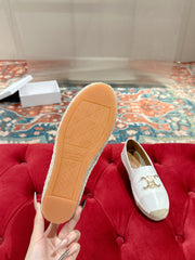 ESPADRILLES WHITE LAMBSKIN GOLD TRIOMPHE