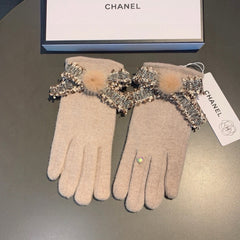 GLOVES IN PALE BROWN WOOL 420538