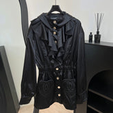 CHANEL 25S HOODED JACKET WITH LACE TRIM 408