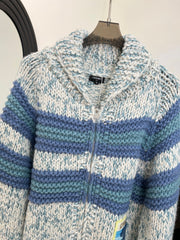 CHANEL 25S BLUE STRIPED CARDIGAN 620415