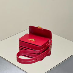 MINI CLAUDE 22 SHINY CALFSKIN CHERRY RED