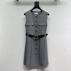 MIUMIU SLEEVELESS DRESS WITH BELT STYLE 64