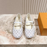 LV BALLET FLAT IN WHITE MONOGRAM CANVAS