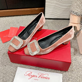 BELLE VIVIER PUMPS IN CANTALOUPE VELVET