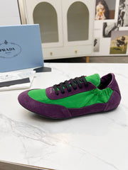 COLLAPSE SNEAKERS IN PURPLE SUEDE AND GREEN NYLON