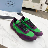 COLLAPSE SNEAKERS IN PURPLE SUEDE AND GREEN NYLON