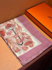 EXOTIC PARADISE CASHMERE SCARF 200 CM CREPE PINK MIX COLORFUL CASHMERE