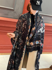 SCARF 200 CM IN BLACK MIX COLORFUL CASHMERE 413824