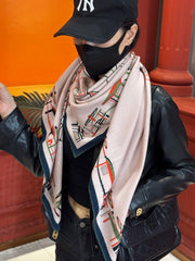 HERMES 25S SCARF 140 IN CASHMERE SILK 727319