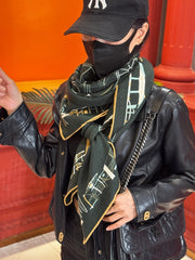 HERMES 25S SCARF 140 IN CASHMERE SILK 727320