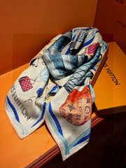 LV SCARF 140 CM IN WOOL MIX SILK 735798