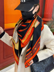 HERMES 25S SCARF 140 IN SILK AND CASHMERE 735807