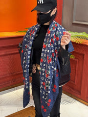 LV SCARF 140 CM IN SILK-CASHMERE BLEND 737269