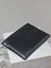 CALYPSO LARGE POUCH 30 IN BLACK SMOOTH LAMBSKIN