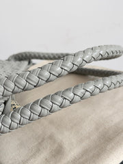 TOSCA SHOULDER BAG 27 IN AGATE GREY LAMBSKIN WITH DALMATA STONE DETAIL