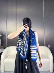 HERMES 25S SCARF 135 IN CASHMERE SILK 729040