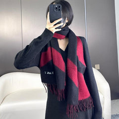 SCARF 190 CM IN JAM PURPLE MIX BLACK CASHMERE 370395