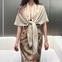 LV SCARF 120 CM IN WOOL MIX SILK 737297