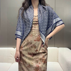 LV SCARF 120 CM IN WOOL MIX SILK 737298