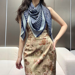 LV SCARF 120 CM IN WOOL MIX SILK 737298