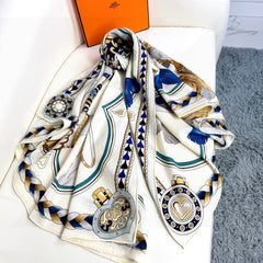 HERMES 25S SCARF 135 IN CASHMERE SILK 730649