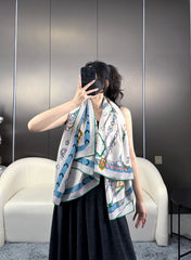 HERMES 25S SCARF 135 IN CASHMERE SILK 737308