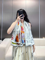 HERMES 25S SCARF 135 IN CASHMERE SILK 733938