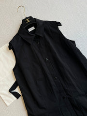 MONCLER SLEEVELESS PLEATED DRESS 269706