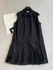 MONCLER SLEEVELESS PLEATED DRESS 269706